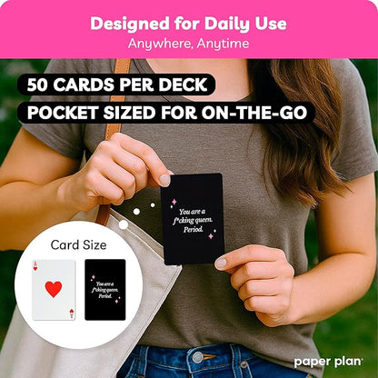 Affirmation Cards for Women – 52 Badass Inspirational Cards | Positive Self Care & Motivational Gifts for Women, Bestie Gifts, Uplifting Empowerment Deck // Paper Plan