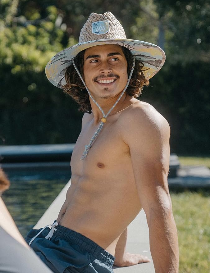 Straw Hat for Men & Women | Lifeguard Hat, Beach Hat & Sun Hat | UPF 50+ Wide Brim for Sun Protection | One Size | Hemlock