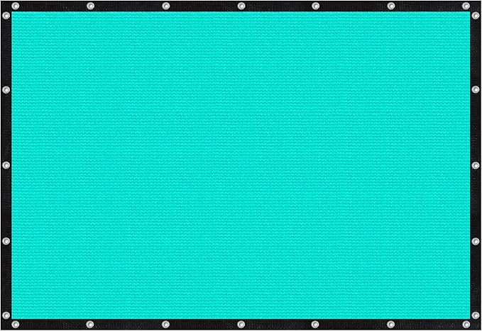 VICLLAX Shade Fabric Sun Shade Cloth with Every 2 FT Grommets for Patio Garden Pergola Cover Canopy 8x10 FT, Turquoise