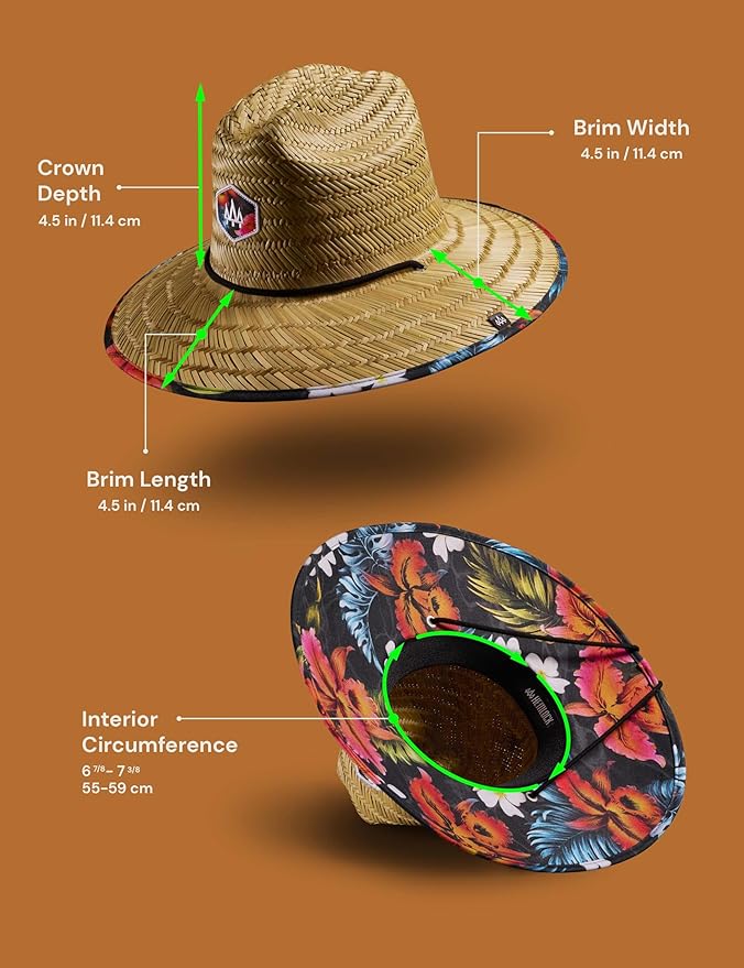 Straw Hat for Men & Women | Lifeguard Hat, Beach Hat & Sun Hat | UPF 50+ Wide Brim for Sun Protection | One Size | Hemlock