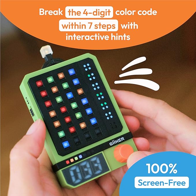 GiiKER Super Decoder, 600-Level Code-Breaking Puzzle Game for 1-2 Players, Handheld Games for Kids and Adults, Birthday Gift for Boys and Girls, Travel Games for Road Trip