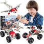 6-in-1 STEM Kit - Engineering Metal Truck, Airplane and Sports Car Excavator Toy for Boys 8-12 - STEM Building Toys for Kids 5-7, 6-8, 8-10 Educational Toys for Kids Boys Model Kit