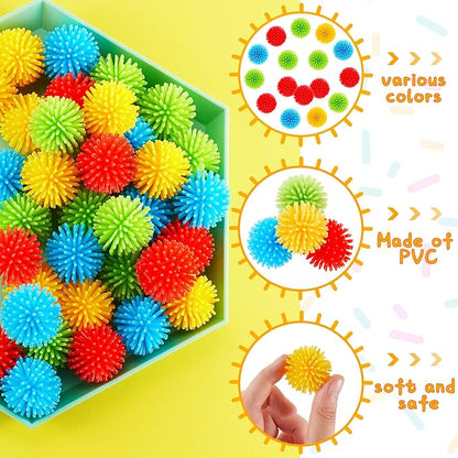 Civaner 40 Pieces Mini Spiky Porcupine Balls Multicolor Small Stress Relief Calming Toy Bright Hedge Balls Soft Colorful Fidget Sensory Toy for Home Office Birthday Party Favors Supplies