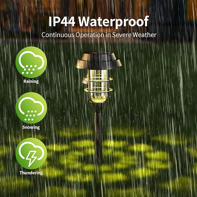 Solar Lights Outdoor Waterproof for Yard, 6 Pack Solar Pathway Lights Outdoor Lawn Lights Solar Powered Outdoor Lights LED Landscape Lighting Solar Garden Lights for Patio, Outside, Driveway, Walkway