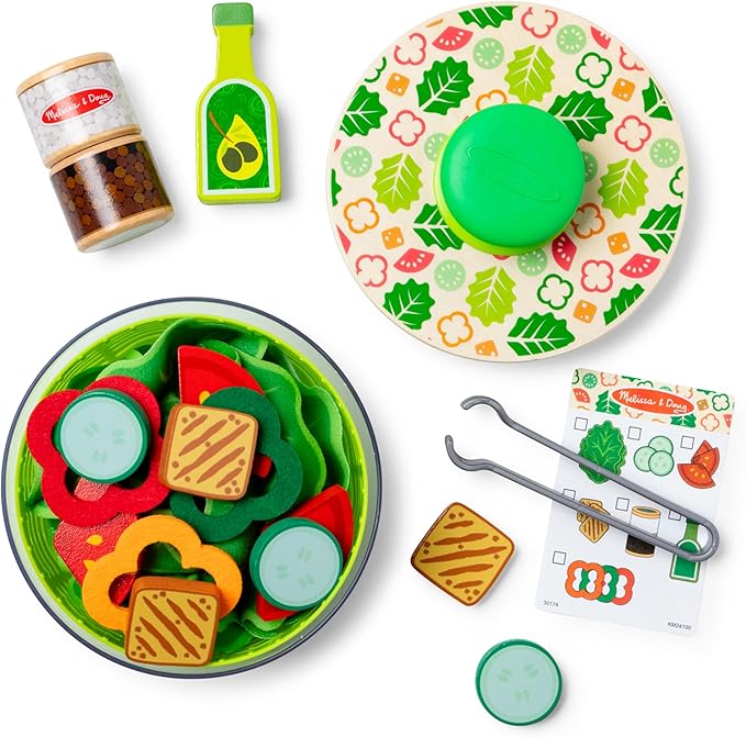 Melissa & Doug Salad Spinner Play Set, Pretend Play Food for Boys and Girls Ages 3+
