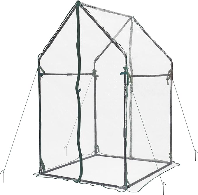 Gardzen Mini Greenhouse Heavy Duty Portable Green House, Clear Tent Small Greenhouse for Indoor Outdoor Plants 36.2”(L) x36.2”(W) x59.5”(H)