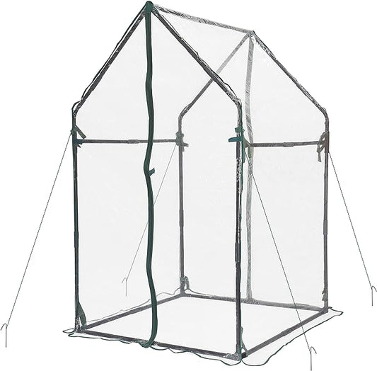 Gardzen Mini Greenhouse Heavy Duty Portable Green House, Clear Tent Small Greenhouse for Indoor Outdoor Plants 36.2”(L) x36.2”(W) x59.5”(H)
