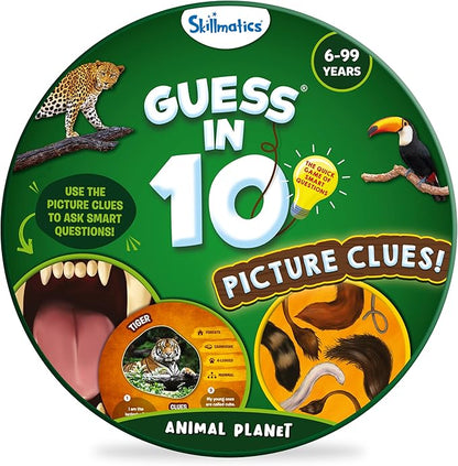 Skillmatics Guess in 10 Animal Picture Clues, Perfect for Boys, Girls, Kids, and Families Who Love, Card Games, Educational Games, Board Games, Gifts for Ages 6, 7, 8, 9 and Up