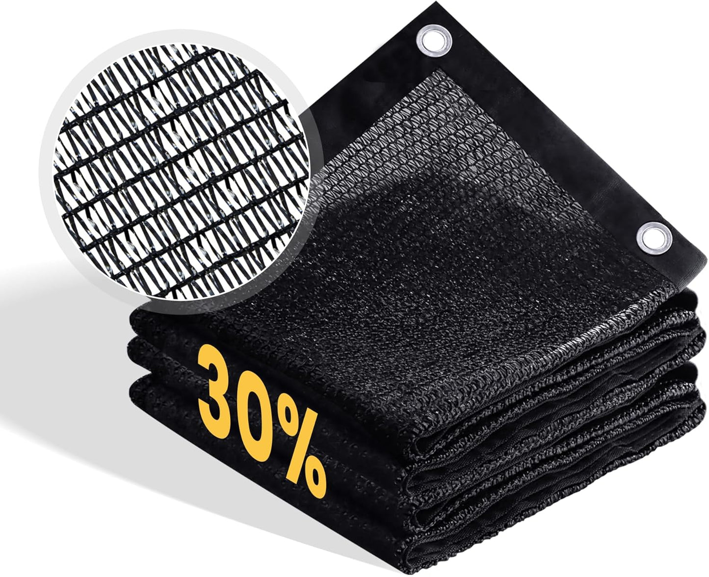 VICLLAX 30% Shade Cloth, 5x8FT Durable Black Mesh Trap with Every 3 FT Grommet, Sun Shade Fabric Netting for for Plants Cover, Greenhouse, Chicken Coop, Barn Kennel, Garden Patio