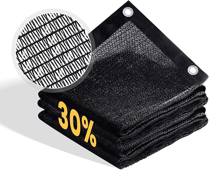 VICLLAX 30% Shade Cloth, 14x22FT Durable Black Mesh Trap with Every 3 FT Grommet, Sun Shade Fabric Netting for for Plants Cover, Greenhouse, Chicken Coop, Barn Kennel, Garden Patio