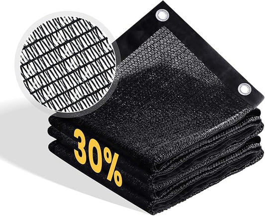 VICLLAX 30% Shade Cloth, 3x18FT Durable Black Mesh Trap with Every 3 FT Grommet, Sun Shade Fabric Netting for for Plants Cover, Greenhouse, Chicken Coop, Barn Kennel, Garden Patio