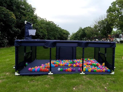 Gaorui Large Kids Baby Ball Pit - Portable Indoor Outdoor Baby Playpen Toddlers Children Safety Play Yard Fun Activities Popular Toys (Not Includes Balls) (Blue)