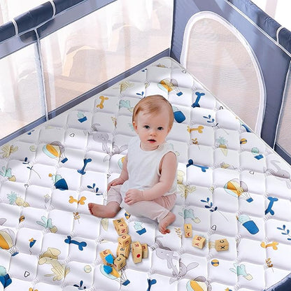 Premium Foam Baby Play Mat for Floor 79" X 71", Extra Large Soft Thicker Activity Playmats for Babies, Toddlers, Infants, Play & Tummy Time, Foldable & Machine Washable Baby Crawling Mat