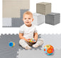TOYVELT Foam Puzzle Floor Mat for Kids 12x12-32 Interlocking Play Mat Tiles with Colors - Educational Large Puzzle Foam Floor Tiles for Crawling, Non-Toxic - Cream-Gray-Beige
