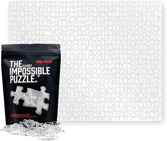 The Clearly Impossible Puzzle 100, 200, 500, 1000 Pieces Hard Puzzle for Adults Cool Difficult Puzzles Clear Hardest Puzzle - Difficult Funny Puzzle for Adults (1000 Piece)