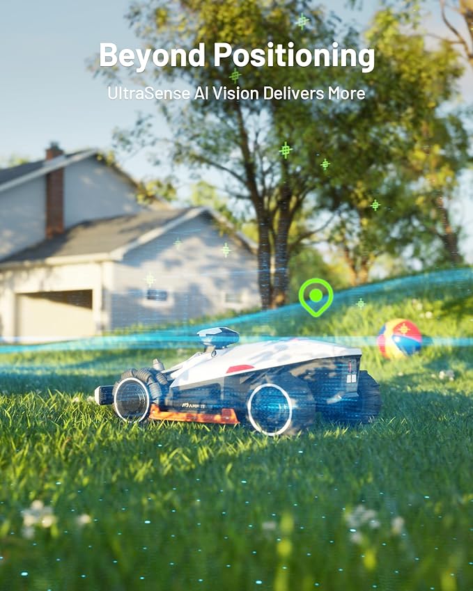 LUBA 2 AWD 5000HX Robot Lawn Mower with 4G, Reception 1.25 Acres, Max. 1.48 Acres, All-Wheel-Drive for 80% Slope, UltraSense AI Vision & RTK Automatic Edge Mapping, 2.2"-4.0" Cutting Height
