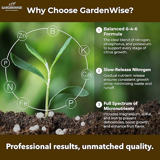 Professional Citrus Fertilizer + Vital Micronutrients; Perfect Balanced NPK for All Citrus; for Indoor and Outdoor Plants; Orange, Lime, Avocado and Lemon Tree Fertilizer (5 QUARTS)