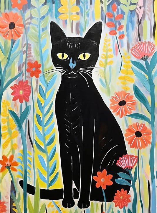 Cross & Glory - Garden Whiskers: A Feline's Floral Haven - 1000 Piece Jigsaw Puzzle for Adults | Artistic Satin Finish | Vibrant Garden Theme