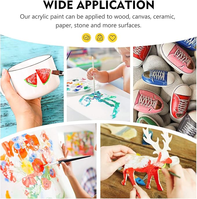 Magicfly Acrylic Paint Set, 14 Vibrant Colors (280ml / 9.47oz Each), Large Bulk Acrylic Paints for Artists & Beginners, Rich Pigment Craft Paint for Canvas, Wood, Ceramic, Fabric