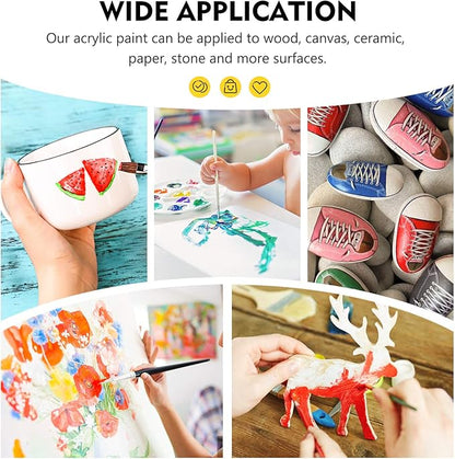 Magicfly Acrylic Paint Set, 14 Vibrant Colors (280ml / 9.47oz Each), Large Bulk Acrylic Paints for Artists & Beginners, Rich Pigment Craft Paint for Canvas, Wood, Ceramic, Fabric