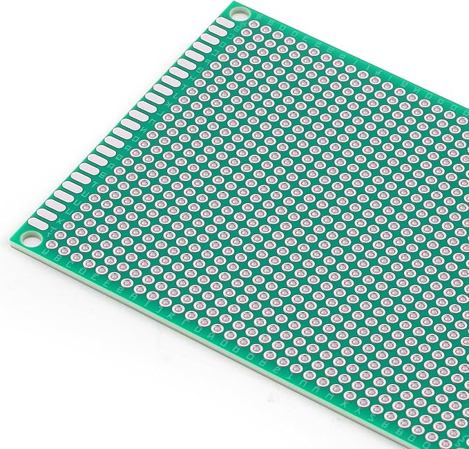 64 pcs Green PCB Board - Double Sided Circuit and perf Board with 5 Sizes for DIY Electronics, Compatible with Bread Boards and Soldering Projects