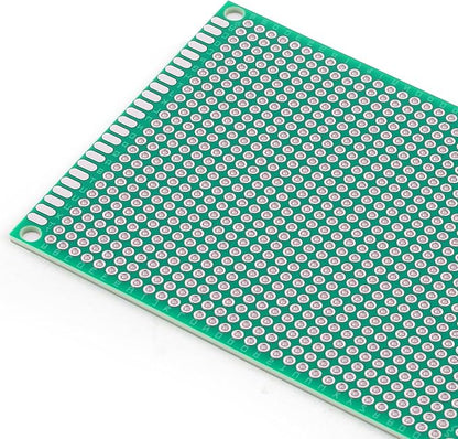 64 pcs Green PCB Board - Double Sided Circuit and perf Board with 5 Sizes for DIY Electronics, Compatible with Bread Boards and Soldering Projects