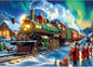 Christmas Train 1000 Piece Puzzle for Adults - Vintage Winter Holiday Jigsaw Puzzles with Northern Lights Scene - Challenging Adult Christmas Puzzles for Game Night, Seasonal Decor