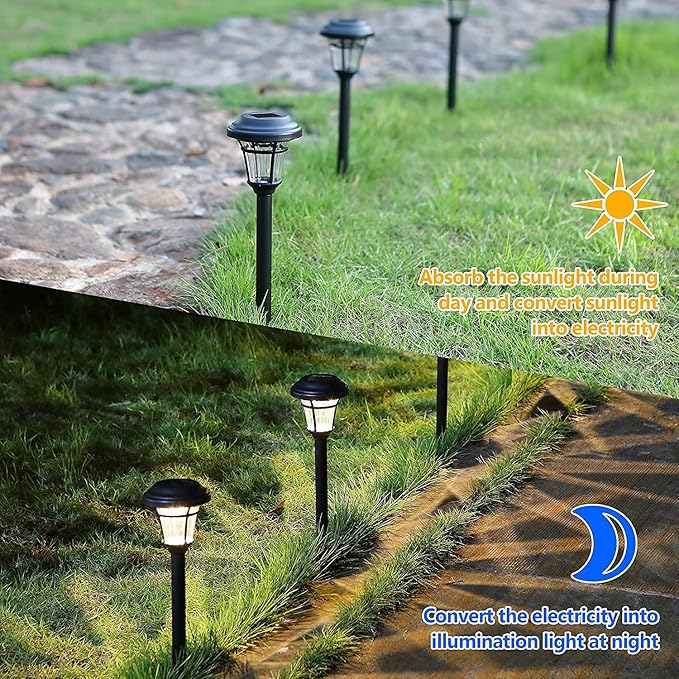 MAGGIFT 8 Pack Outdoor Solar Lights - Waterproof, Solar Pathway & Garden Lights for Yard & Patio, Solar Powered for Driveway