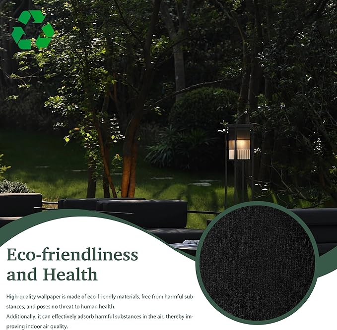 Dimoon 590''x17.7'' Black Peel and Stick Wallpaper Contact Paper Self Adhesive Wall Paper