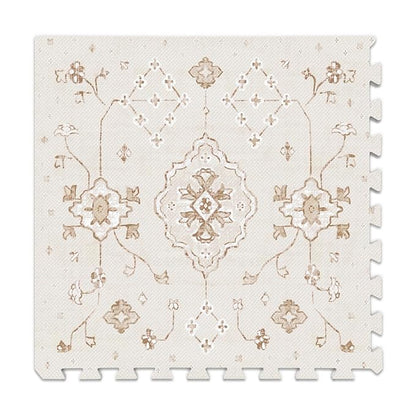 Lillefolk Baby Play Mat for Floor – 6x8ft Vintage Vanilla | Soft Non Toxic Premium EVA Foam Tiles for Tummy Time, Crawling & Playroom – Waterproof Floor Mat for Babies & Toddlers (12 Tiles)