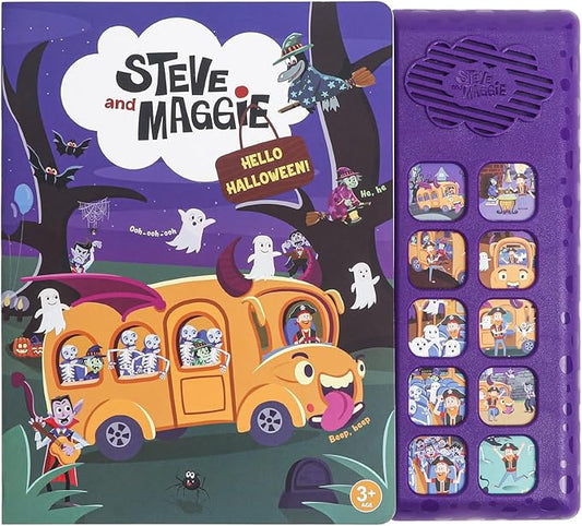 Steve and Maggie Sing-Alongs 10-Button Safe & Sound Book | Interactive Halloween Toys for Kids Ages 3-8 | Learning Books with Music Gifts for Boys & Girl
