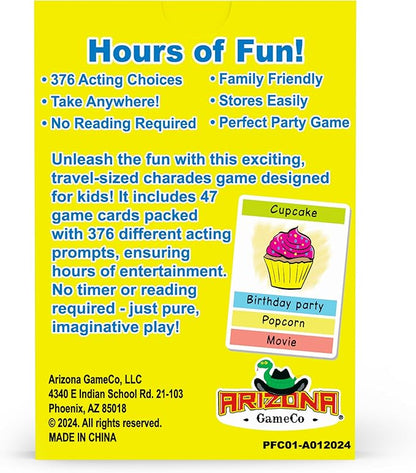 Pocket Fun Charades for Kids Ages 6+ – 376 Fun Acting Prompts – No Reading Required | Compact, Take-Anywhere Activity for Travel, Camping, Party, Game Night, or Birthday Gift for Boy or Girl