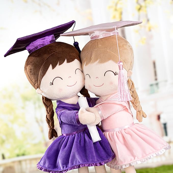 Gloveleya Baby Girl Gifts Graduation Plush Girls Dolls Congratulation Gift for Kindergarten Pink 16 inch