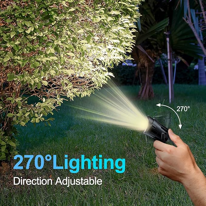 Outdoor Landscape Lighting LED Spotlights: Spot lights Outdoor for Yard Tree Pathway Lawn Flags House, 120 Voltage Waterproof Garden Landscape Lights with Plug in Cord 2700K Warm White, 3 Pack