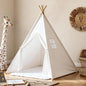 Sumbababy Teepee Tent for Kids Indoor - Natural Canvas Kids Play Tent - Washable Tipi Sleepover Tents with Lights & Carry Bag, Outdoor Toddler Tents for Girls & Boys - Foldable Playroom Gift Toys