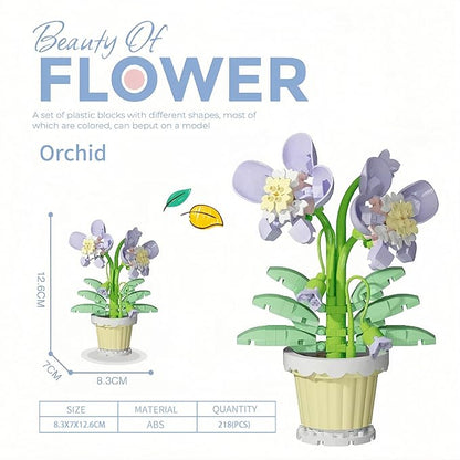 Party Favors for Kids, Tiny Plants Mini Flowers Building Blocks Set for Classroom Prize, Flowers Building Toy, Birthday Gifts for Boys Girls (Daisy+Orchid)