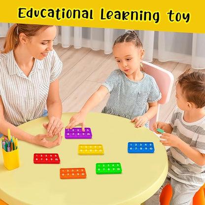 6 PCS Ten Frame Fidget Toys for Kids, Silicone Push Bubble Sensory Toy for Counting Math, Educational Focus Tools for Toddlers 3-5 Years Old