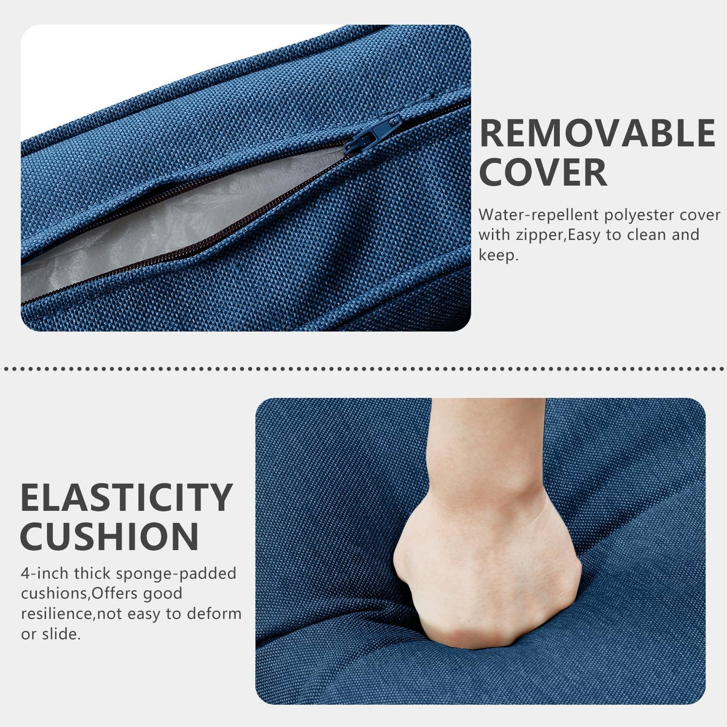 HUMMUH 3-Piece Patio Swivel Chairs,PE Wicker Outdoor Rocking Chairs Bistro Set with Side Table Porch Balcony Furniture with Cushions