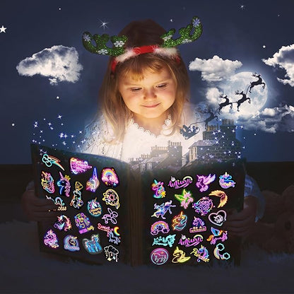 51 Pcs Neon Unicorns Stickers for Kids, Rainbows Sticker for Water Bottle, Vinyl Waterproof Laptop Decals for Teens Girls Boys, Students Adults Sticker Pack