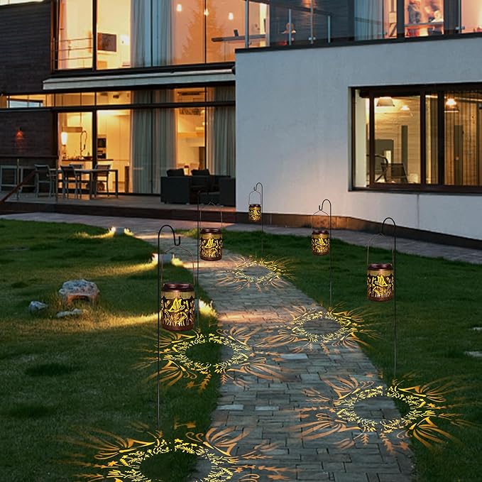 Solar Lanterns Outdoor Waterproof Hanging Butterfly Solar Lights Outdoor Decorations Gifts for Women Mom Grandma LED Lanterns Garden Decor Outside for Yard, Patio, Backyard, Porch