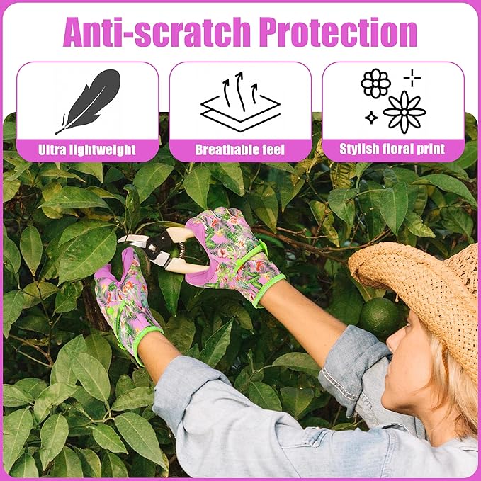 HANDLANDY Women Safety Work Gloves Utility Touch Screen Working Grip Glove for Yardwork Gardening Breathable Mechanic Gloves