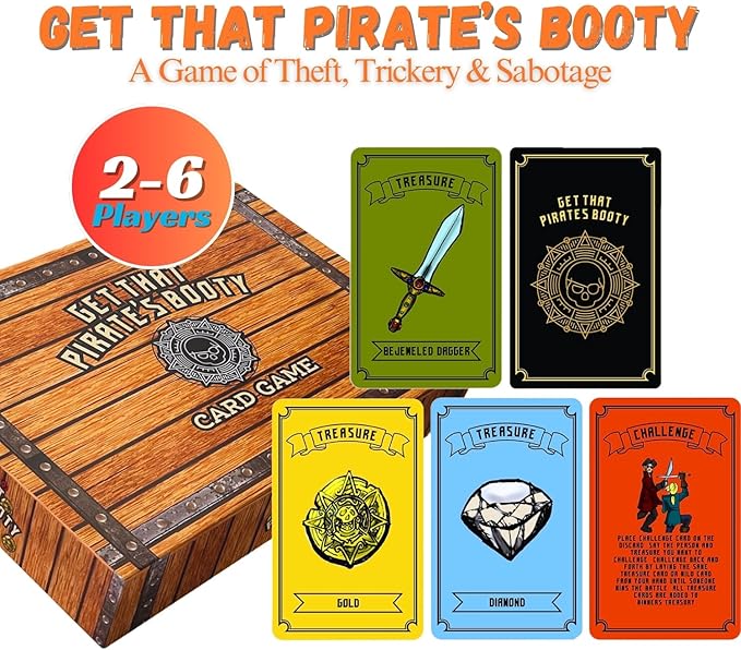 Get That Pirate's Booty Card Game, Fun 2-6 Player Family-Friendly Card Game for Adults, Teens, & Kids a Fun Pirate Themed Game and Good Stocking Stuffers Gift Ideas