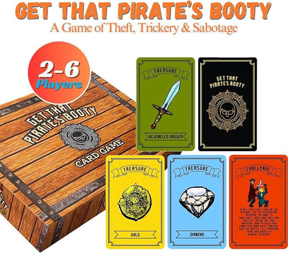 Get That Pirate's Booty Card Game, Fun 2-6 Player Family-Friendly Card Game for Adults, Teens, & Kids a Fun Pirate Themed Game and Good Stocking Stuffers Gift Ideas