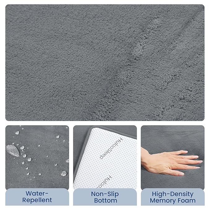 Baby Play Mat for Floor,Extra Large 59"×71" Playpen Mat for Tummy Time,Thicker Elasti Foam Mat for Toddler,Infant,Kids,Water Repellent Ultra Soft Velvet,Non-Slip Backing Safe for Crawling(Dark Grey)