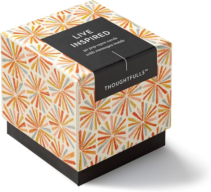 Compendium ThoughtFulls Pop-Open Cards – Live Inspired – 30 Pop-Open Cards, Each with a Different Inspiring Message Inside, 2.25” x 2.25”