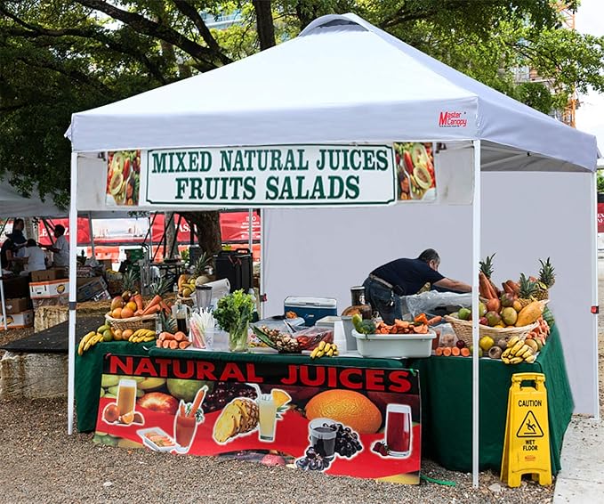 MASTERCANOPY Durable Pop-up Canopy Tent with 1 Sidewall (6.6'x6.6',Khaki)