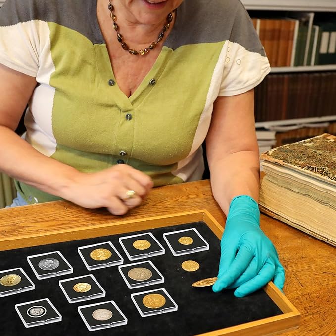 60 Pcs Coin Holders for Collectors, Clear Coin Cases with 5-Size Sponge Gaskets 20/25/30/35/40mm, Plastic Coin Slabs and Coin Protectors for Silver Dollar Collectors Collection Supplies, Black