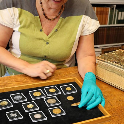 60 Pcs Coin Holders for Collectors, Clear Coin Cases with 5-Size Sponge Gaskets 20/25/30/35/40mm, Plastic Coin Slabs and Coin Protectors for Silver Dollar Collectors Collection Supplies, Black