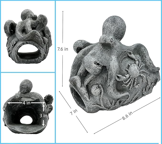 Octopus Sculpture Gutter Diverter Rain - Decorative Gutter Extension Downspout, Splash Block, 3"x4" Downspout Extender, Outdoor Decor Sculpture Ornament, Gutter Downspout Decoration