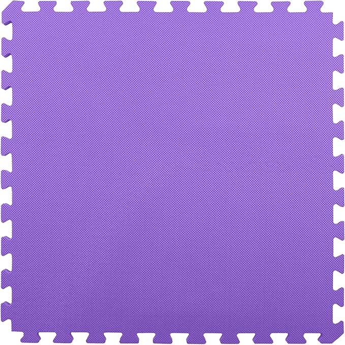 FlooringInc's 1/2" Soft Non-Toxic Baby Play Mat, Toddler Playmat, Colorful Puzzle PlayMat, Floor Mats for Kids & Babies, EVA Foam Interlocking Tiles for Nursery & Playroom | Purple, 50 Tiles, 200 SqFt